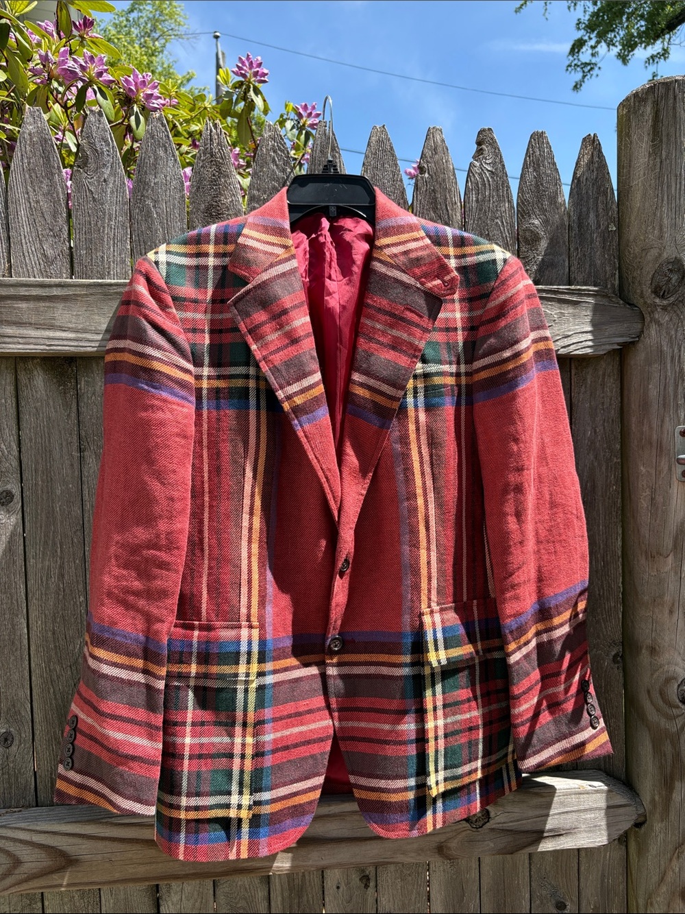 Polo Ralph Lauren 40R Scottish plaid linen & wool blazer!!!